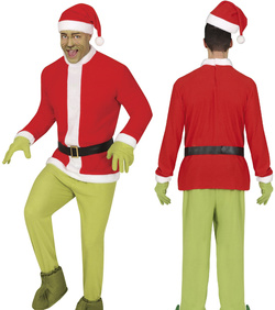 Strój Kostium Mikołaj Buntownik Zielony Świąt, S