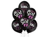 Balony lateksowe 12 cali, It's a Girl, 6 szt.