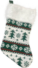 Skarpeta Świąteczna Prezenty Zielone Choinki 22x41