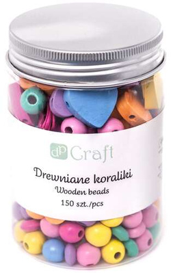 Drewniane Koraliki Kolorowe Tęczowe Mix 150szt.