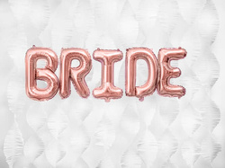 Balon foliowy Litera "D", 35cm, różowe złoto 1szt.