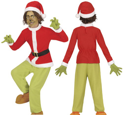 Strój Kostium Zielony Przeciwnik Świąt 5-6 lat