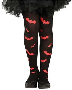 Rajstopy Czarne w Nietoperze Halloween 3-6 lat