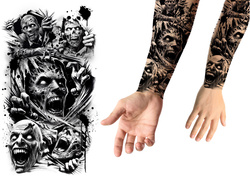 Tatuaż Zmywalny Rękaw ZOMBIE Śmierć Halloween