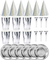 Zestaw Kubeczki Talerzyki Czapeczki Srebrny