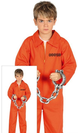 Strój Kostium Skazaniec WIĘZIEŃ Psychopata 5-6 lat