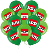 Zestaw balonów Zielone Minecraft 12 cali, 12 szt.