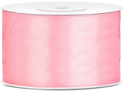 Tasiemka satynowa, jasny różowy, 38mm/25m