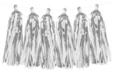 Girlanda Frędzle SREBRNE Lustrzane 12szt.