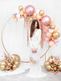 Balon okrągły Glossy 60 cm, różowe złoto 1 szt.