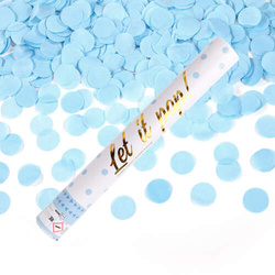 Tuba z Konfetti Strzelająca Niebieska Ślub 40cm