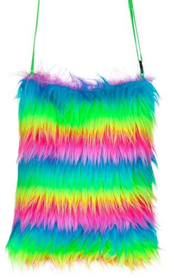 Torebka Futrzana Kolorowa Tęczowa Lata 80 Disco