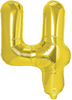 Balon foliowy cyfra CZTERY 4, złoty, 40 cm