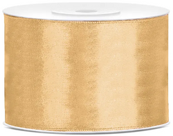 Tasiemka satynowa, jasny miodowy, 50mm/25m