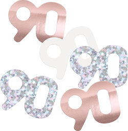 Konfetti Dekoracyjne 90 URODZINY Różowe Złoto 14g