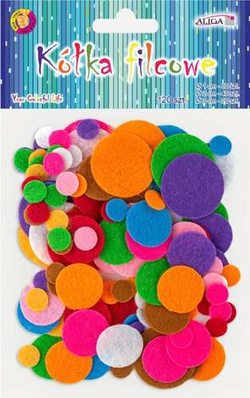 Kółka filcowe średnica Mix, 120 szt. mix kolorów