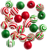 Drewniane Koraliki Świąteczne DIY Mix 24szt.