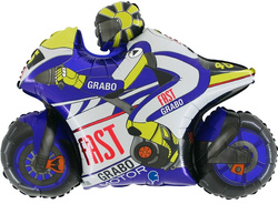 Balon Foliowy Motor Niebiesk Ścigaczi 74x53cm