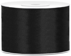 Tasiemka satynowa, czarna, 50mm/25m