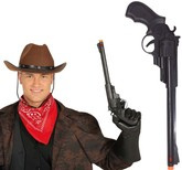 Broń PISTOLET Długa Lufa Kowboj Szeryf 43cm