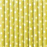 Słomki papierowe, żółty, 19,5cm, 1op.