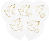 Balony Lateksowe ZŁOTY GOŁĄBEK 30cm 5szt.