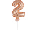 Balon foliowy na tort, Cyfra 2, różowe złoto, 1szt