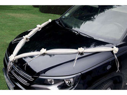 Girlandy z organzy na auto, kremowy, 180 cm, 2 szt