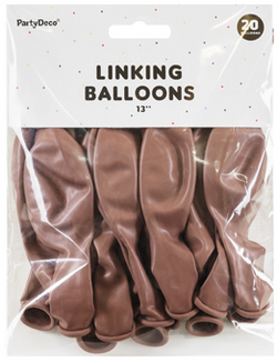 Balony z łącznikiem, 33 cm, brudny róż 20szt.