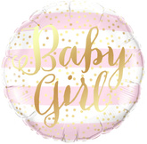 Balon Foliowy Baby Girl Złoty Napis 45cm