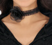 Naszyjnik Choker CZARNA RÓŻA Kwiat Halloween