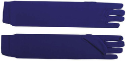 Rękawiczki Długie Niebieskie Wieczorowe, 42cm