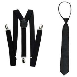 Zestaw Męski Gangstera: Szelki, Krawat, 1 szt.