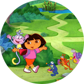 Opłatek tortowy 14 cm, Dora i Przyjaciele 1 szt.