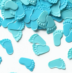Konfetti Baby Shower Chłopiec Niebieskie Stópki
