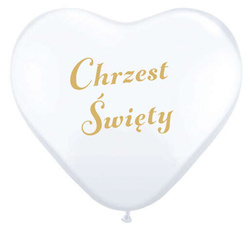 Balony Serca z nadrukiem Chrzest Święty 1 szt.