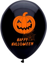 Balony z nadrukiem HALLOWEEN "Dynia " - 1 szt.