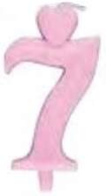 Świeczka Cyferka 7 Serduszko Tort Różowa
