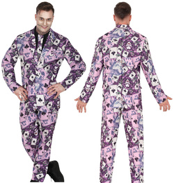 Kostium Strój Joker Pokerzysta Komik Gangster, M