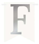 Flagietka, Litera F, Srebrna, 1 szt.