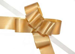 Wstążki ściągane kokardy 5 cm, 10szt.,złoty