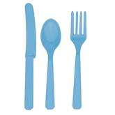 Sztućce zestaw, błękitny, 24 szt.
