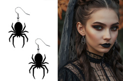 KOLCZYKI Czarne PAJĄKI Tarantule Czarna Wdowa 2szt