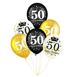 Zestaw balonów 50 urodziny 6 szt.