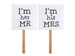 Karteczki ''I'm his MRS'',''I'm her MR'', 2 szt.