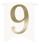Flagietka, Cyfra 9, Złota, 1 szt.