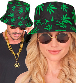 Kapelusz Czapka Bucket Hat Marihuana Liście Gajna