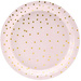 Talerzyki Kropki, jasny róż, 18 cm, 6 szt.
