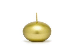 Świeca pływająca,metalizowana, złota, 4cm 1szt.