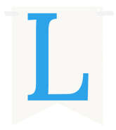 Flagietka, Litera L, Niebieska, 1 szt.